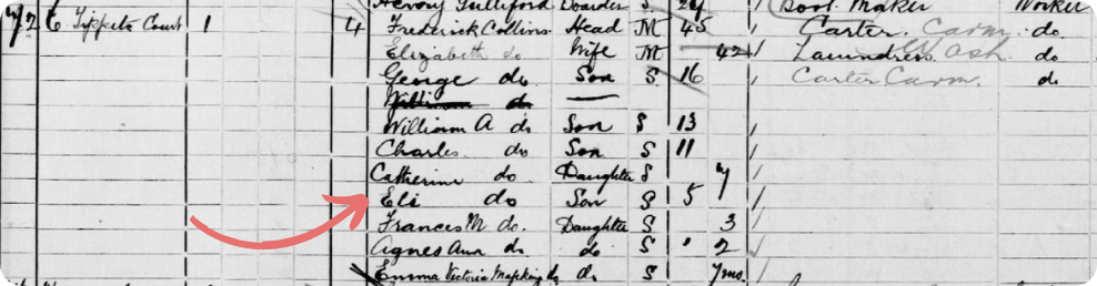 Eli Collins in the 1901 Census.
