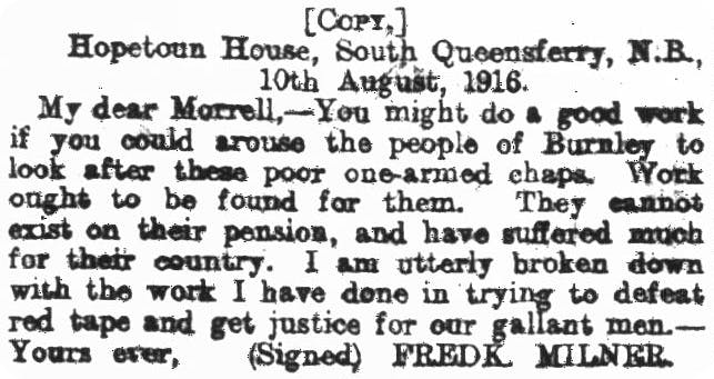 Burnley Express, 19 August 1916.