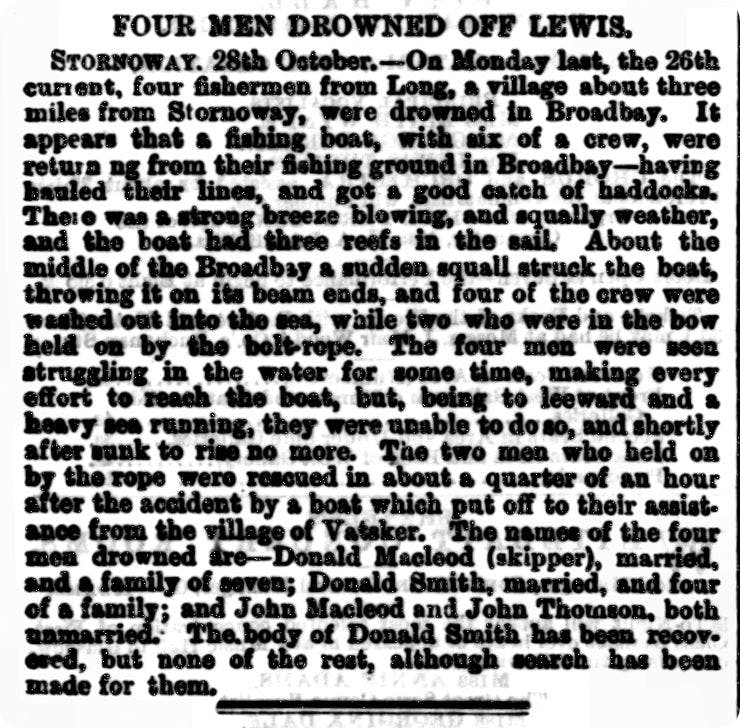 Glasgow Evening Citizen, 6 November 1868.