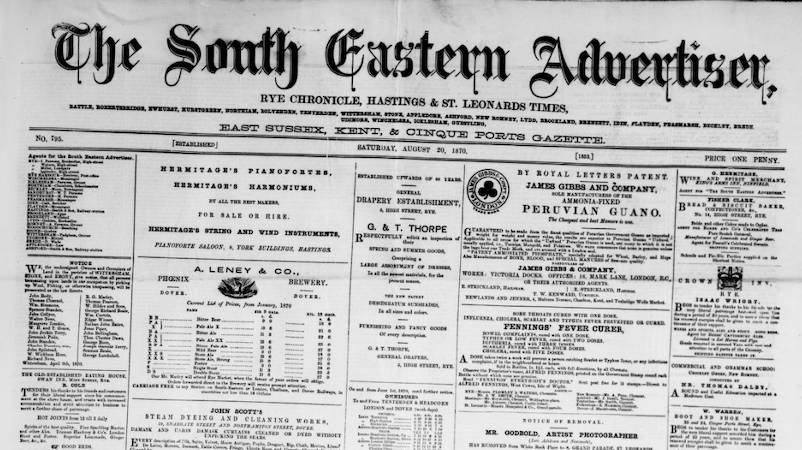 South Eastern Advertiser, 20 August 1870.