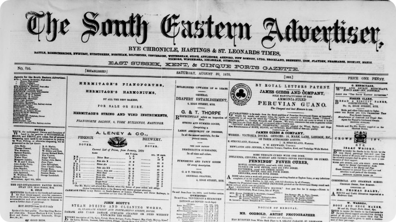 South Eastern Advertiser, 20 August 1870.