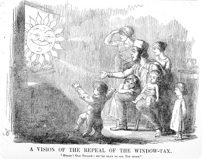 'A Vision of the Repeal of the Window Tax', Wellcome Images via Wikimedia Commons.