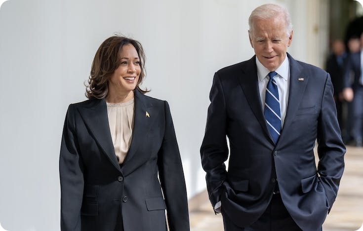 Kamala Harris with Joe Biden.