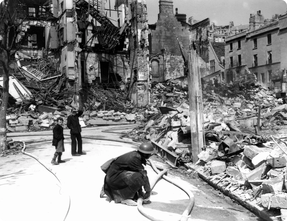 Air raid damage in Bath.