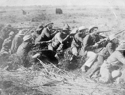 Trench warfare during the Boer War.