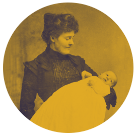 Hertfordshire parish registers: An old photo of a mother and baby 