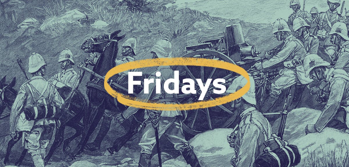 Friday blog header with Boer War illustration background