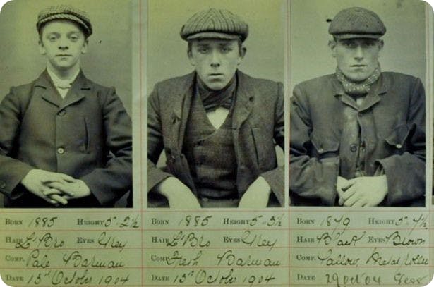 The Real Peaky Blinders mugshots