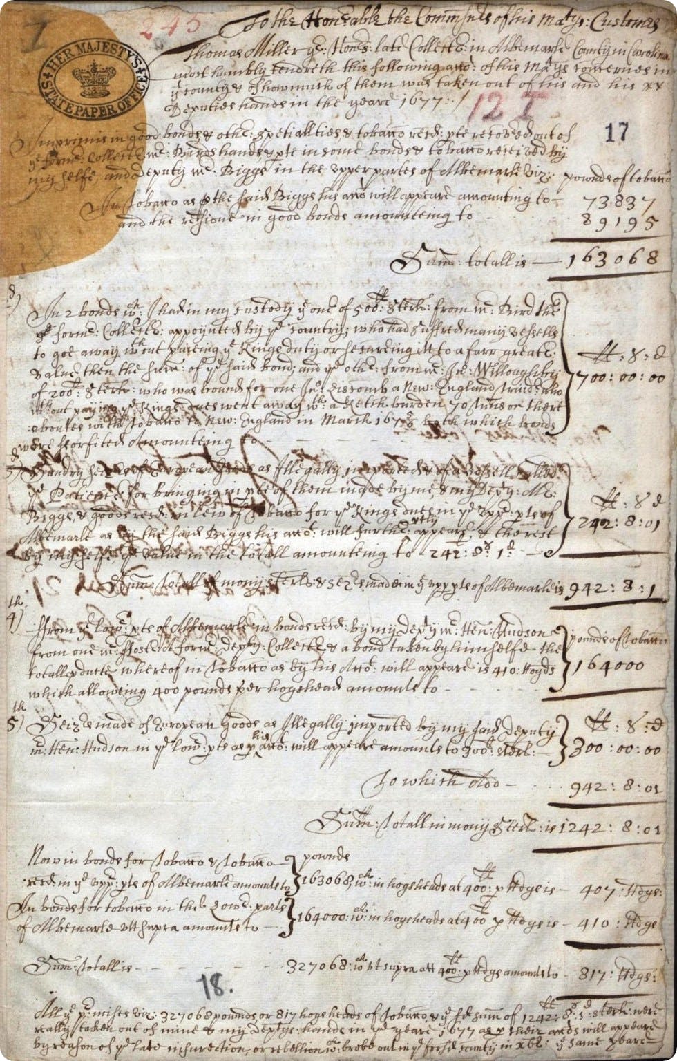 An example of ink bleeding through from the other side, Early Immigration to Barbados, http://findmypast.com, subscription database, accessed June 2017.