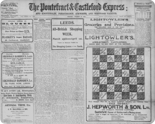 Old newspaper: Pontefract & Castleford Express