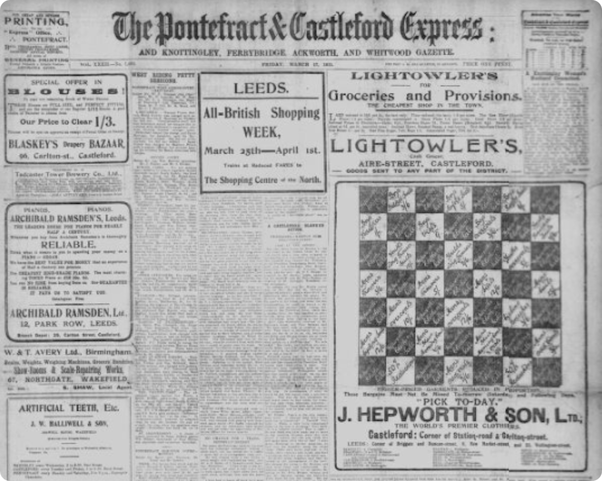Old newspaper: Pontefract & Castleford Express