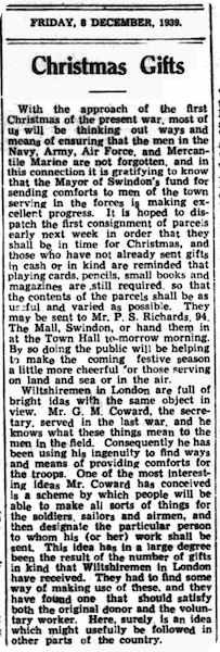 North Wilts Herald, 08 December 1939.