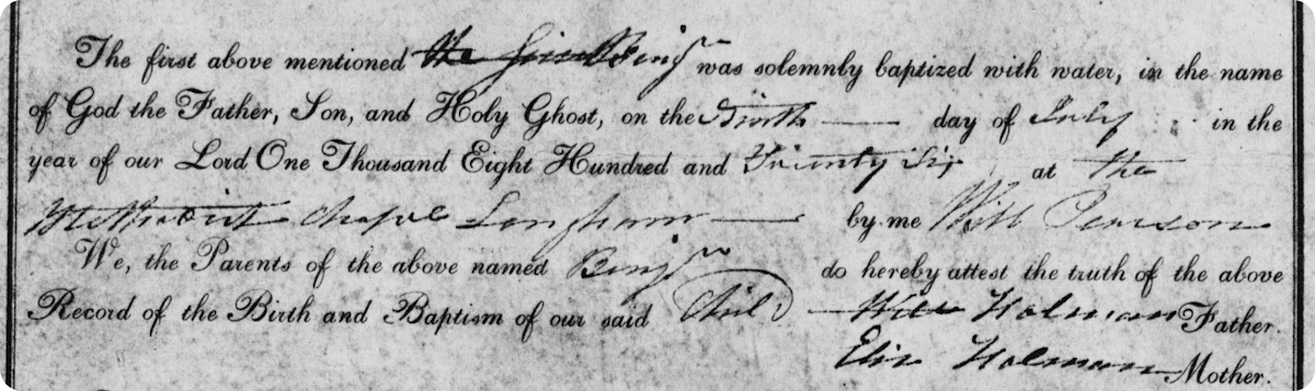 A parish baptism record from a Wesleyan Methodist in Norfolk.