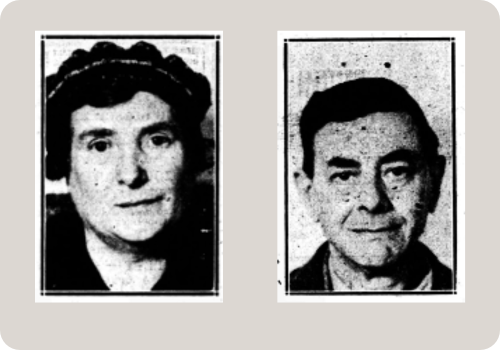 black and white photos of William and Olive Dunkley