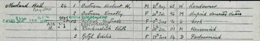 Cecilia Getzl in the 1939 Register