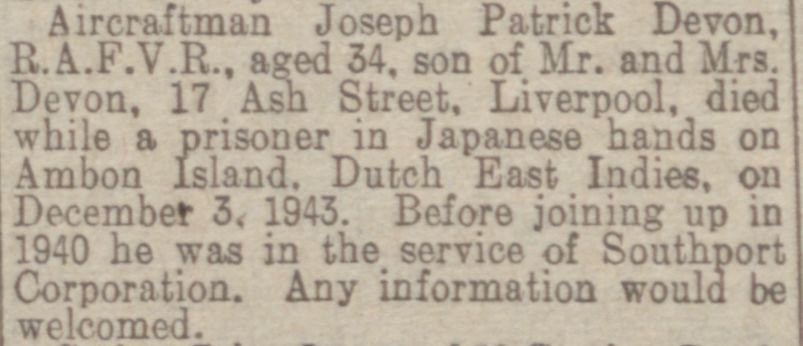 Article about Joseph Devon