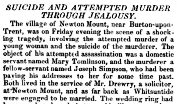 Newspaper article describing an attempted murder