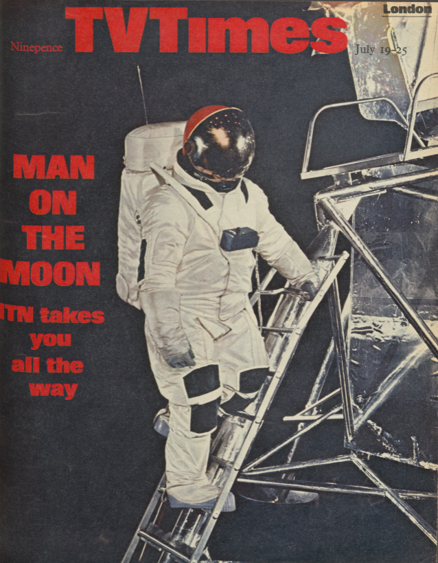 1969 TV Times magazine cover showing the moon landing