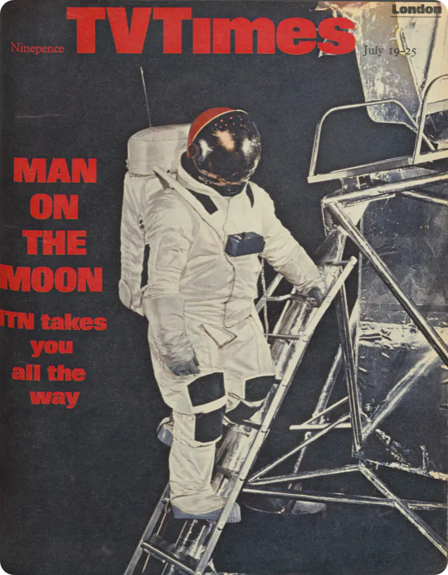 1969 TV Times magazine cover showing the moon landing