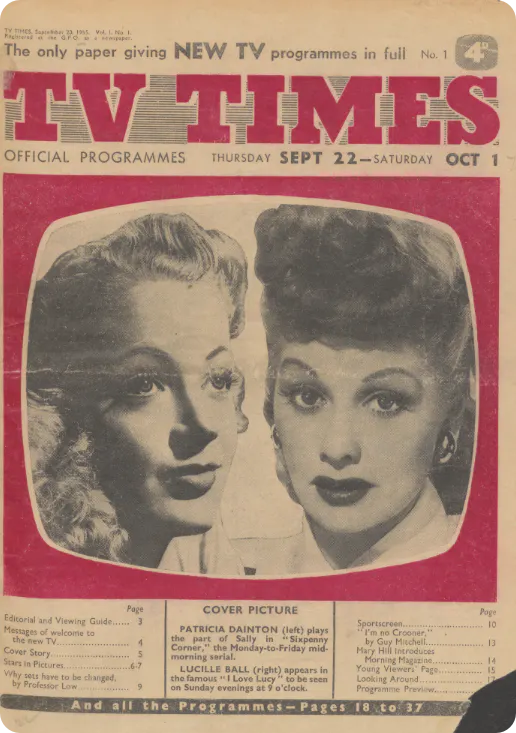 The front cover of the first issue of TV Times magazine