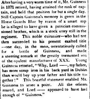 Incident involing Ben Guinness from a newspaper article