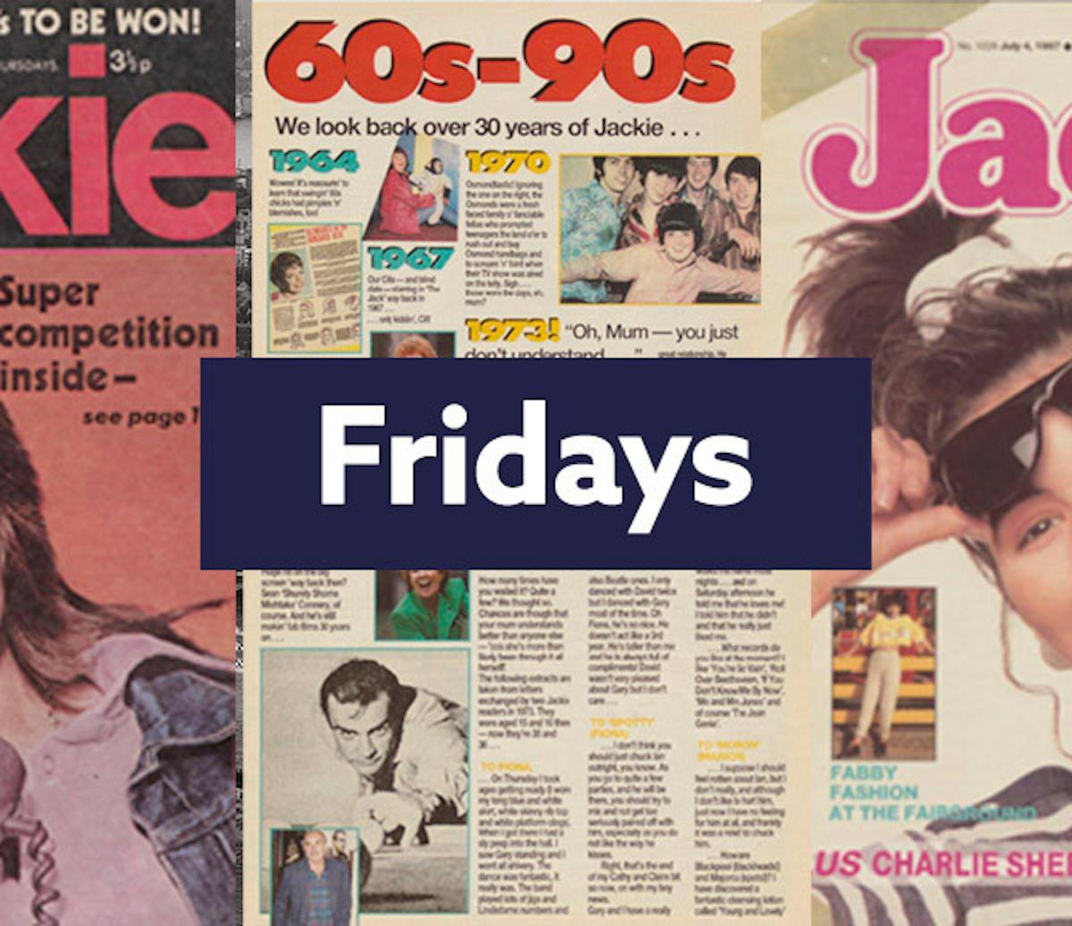 Findmypast Fridays logo showcasing the Jackie magazine archive