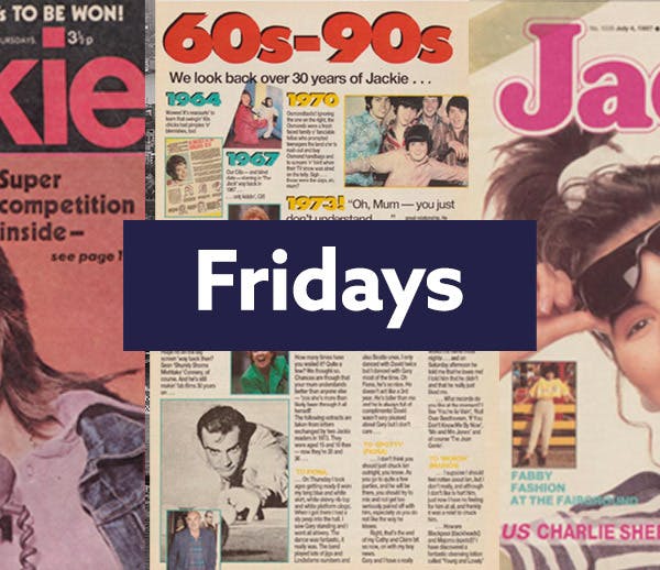 Findmypast Fridays logo showcasing the Jackie magazine archive