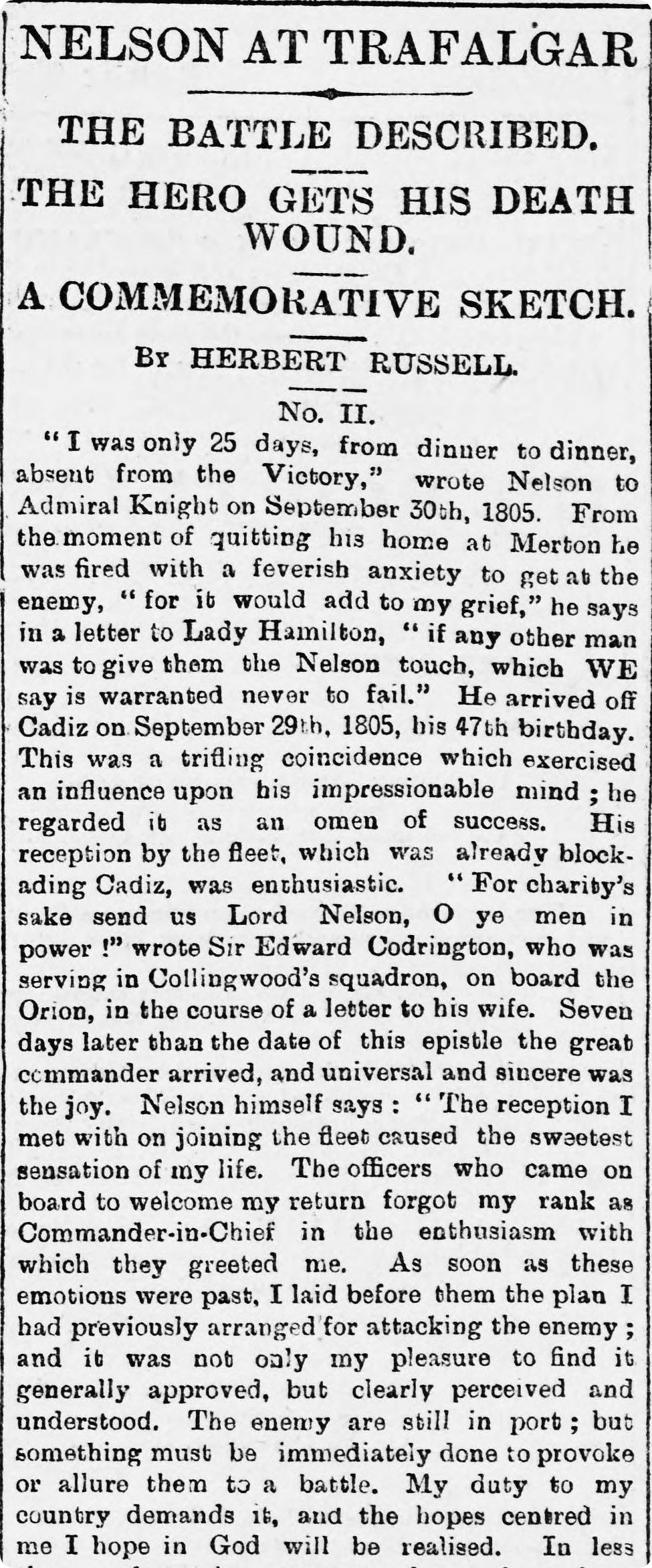 South Wales Daily News, 21 October 1896.