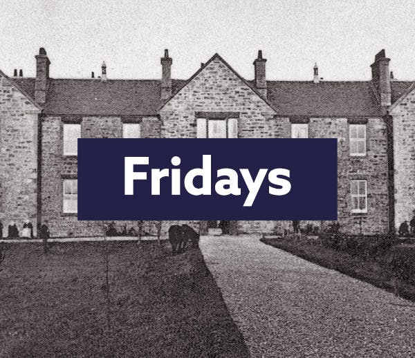 Black and white image of a workhouse