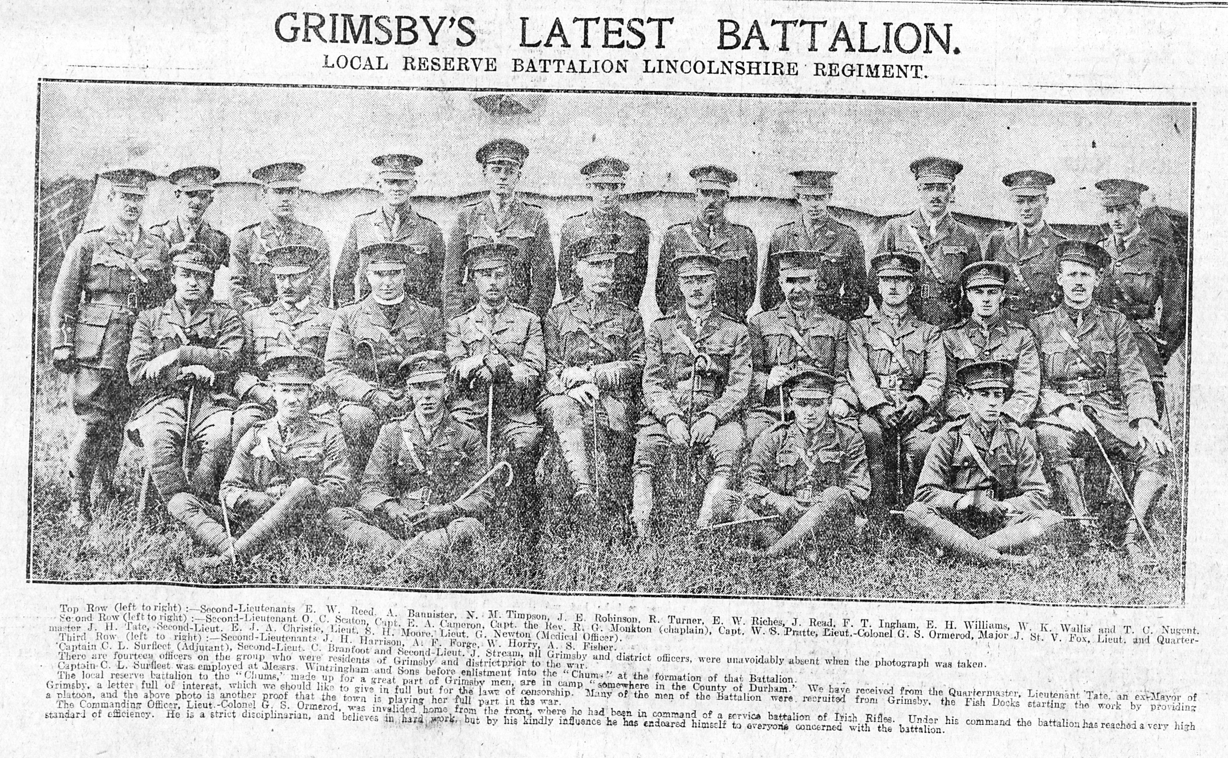 Officers of the Grimsby Chums