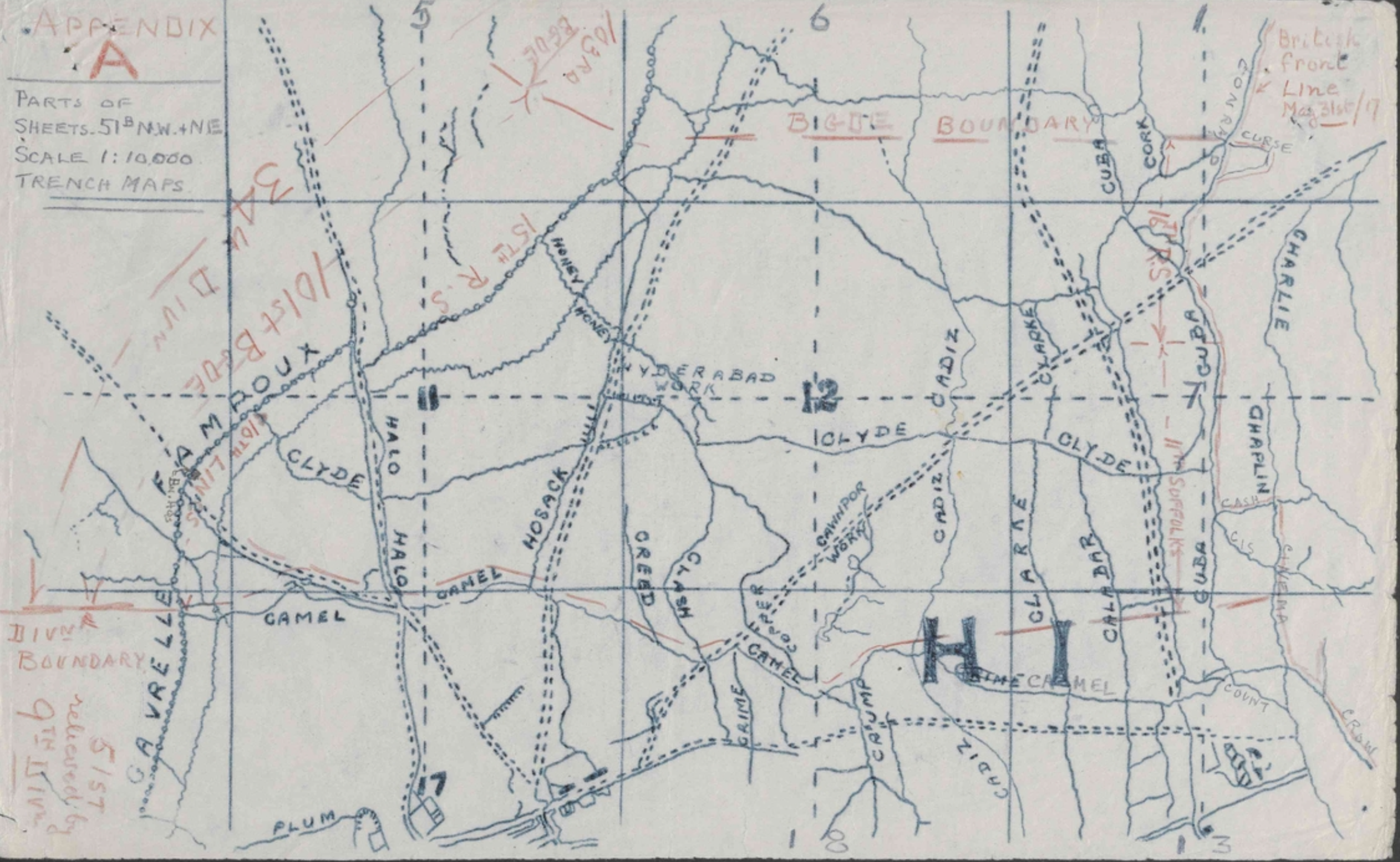 A trench map from 1916.