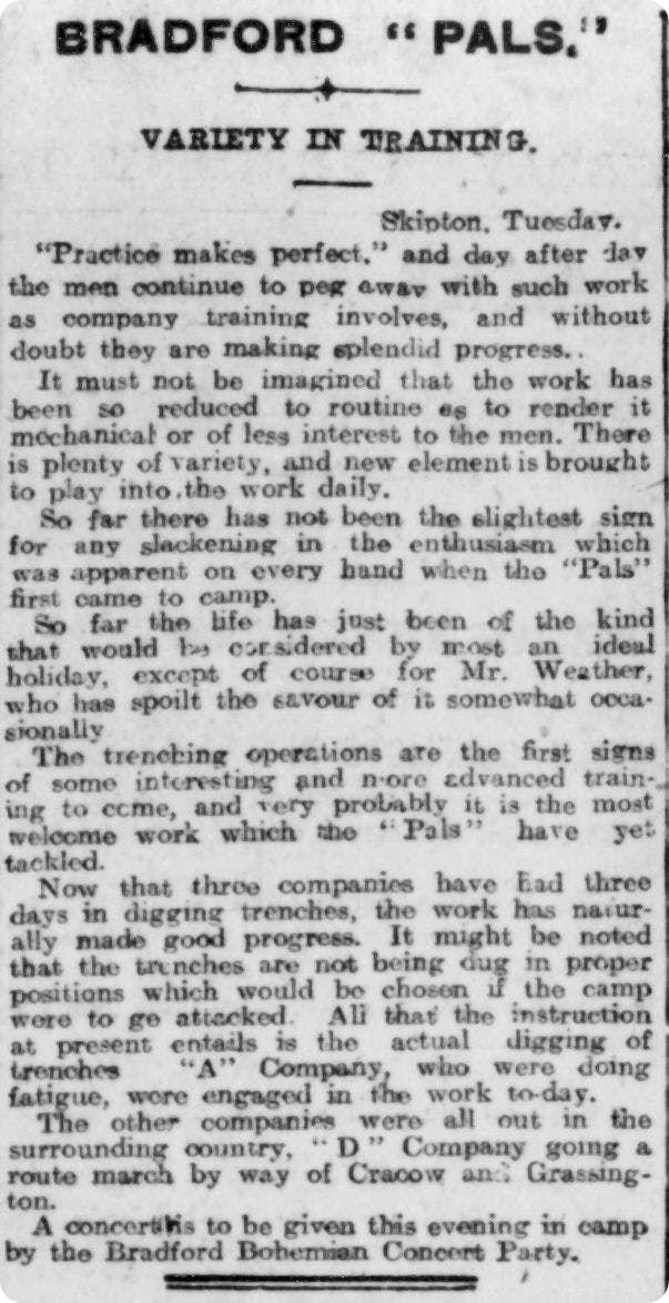 Bradford Pals in training