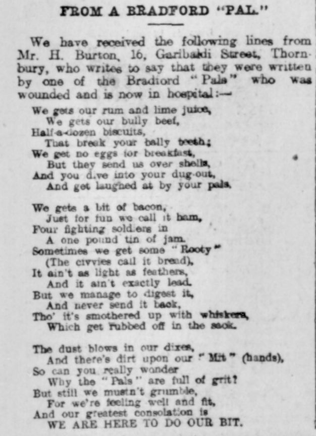 A poem printed in a newspaper