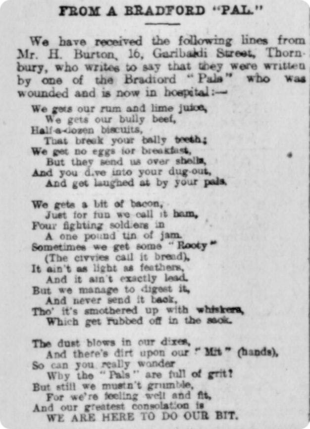 A poem printed in a newspaper