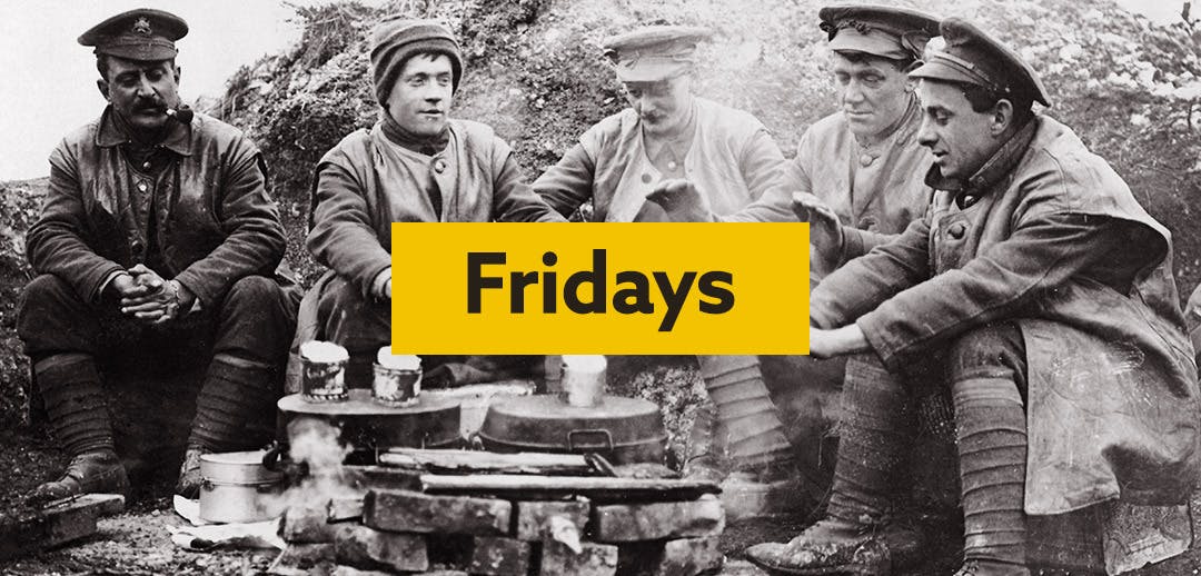 Soldiers around a campfire