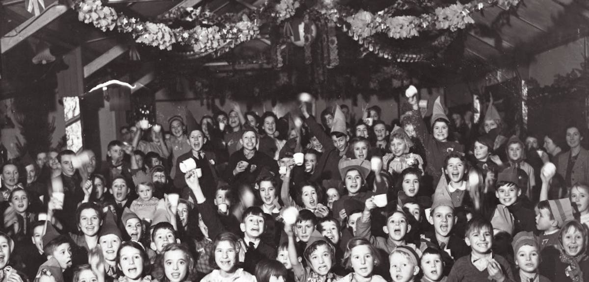 Children in WW2 celebrating Christmas
