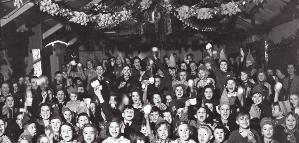 Children in WW2 celebrating Christmas