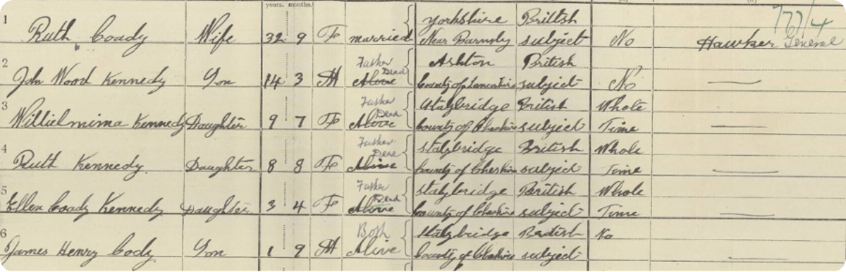 Conor’s paternal ancestors in the 1921 Census.