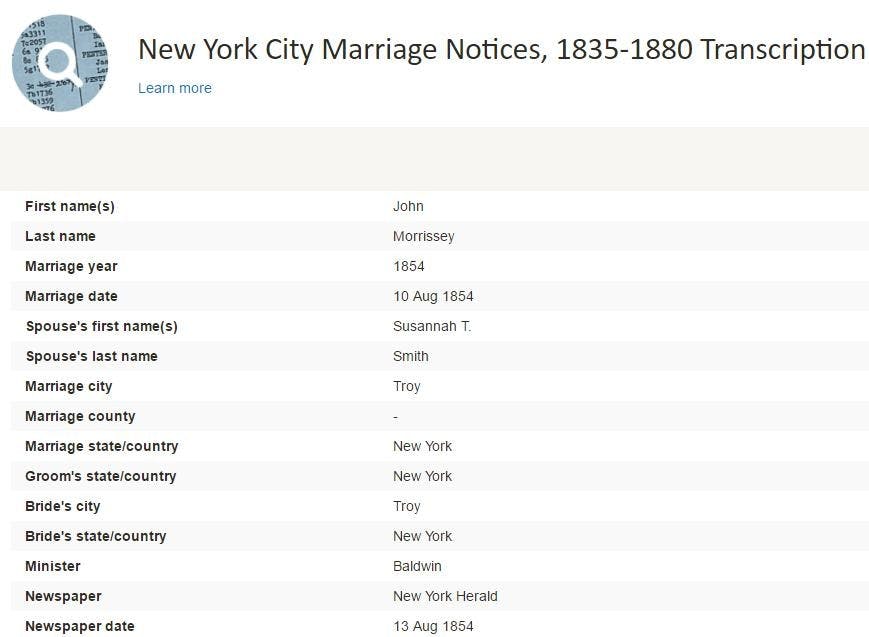 Findmypast U.S. Marriages