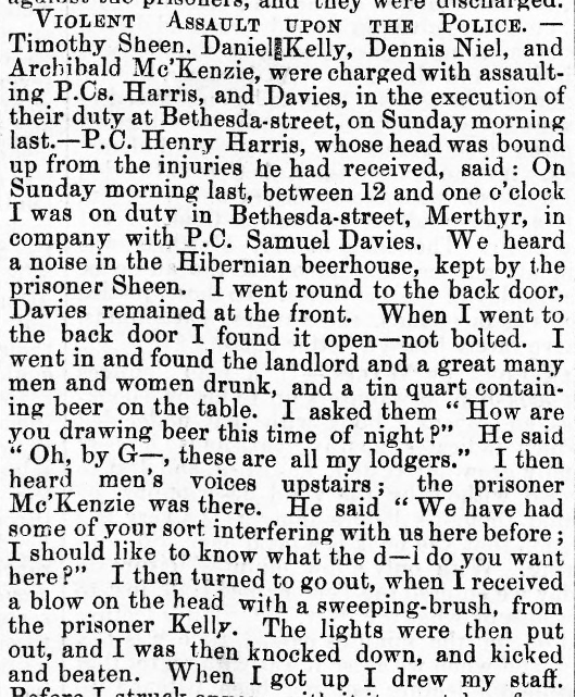 Newspaper article from 1860