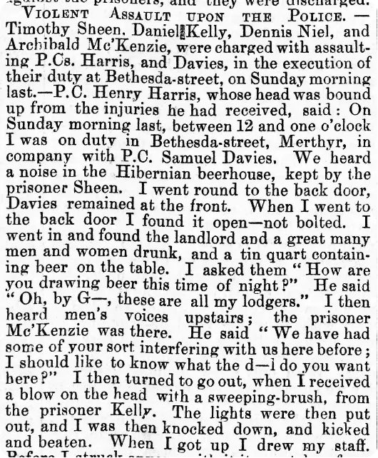 Newspaper article from 1860