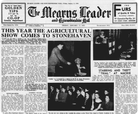 The Mearns Leader, 13 January 1950.