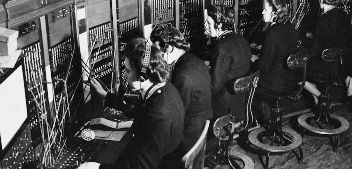 Switchboard operators at work
