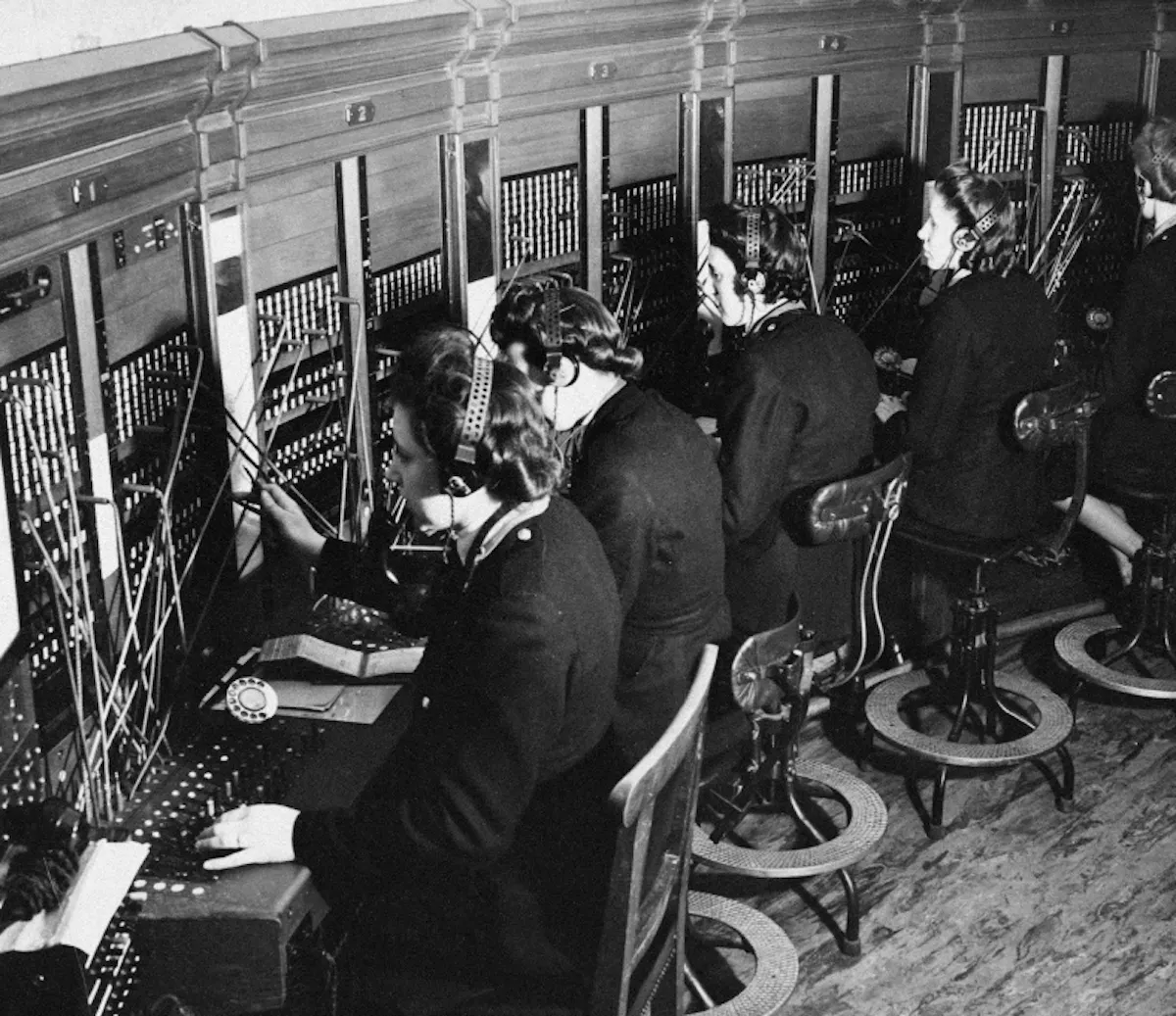 Switchboard operators at work
