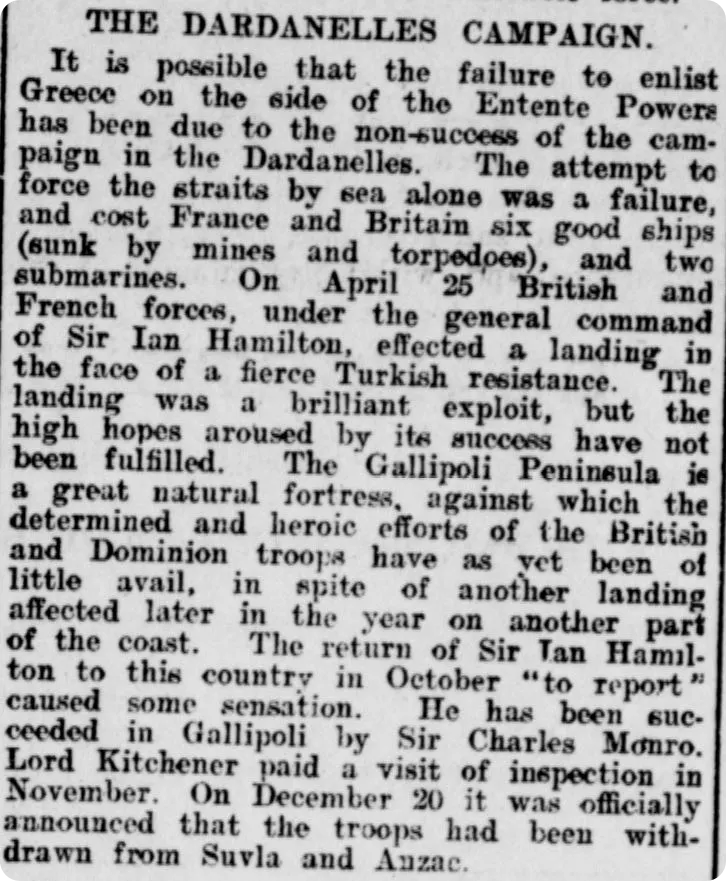 North Star and Farmers’ Chronicle, 6 January 1916.