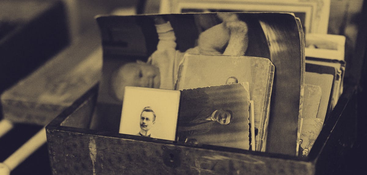 An box of old family photos