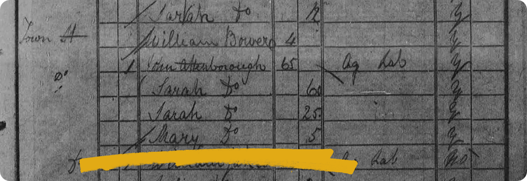 Mary as a 5-year-old in the 1841 Census. View this record here.