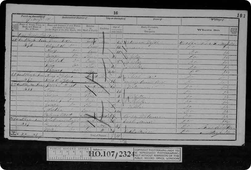 Jonas Barrowclough in the 1851 Census.