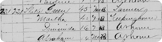Green Flake, freed slave in 1870 US Census.