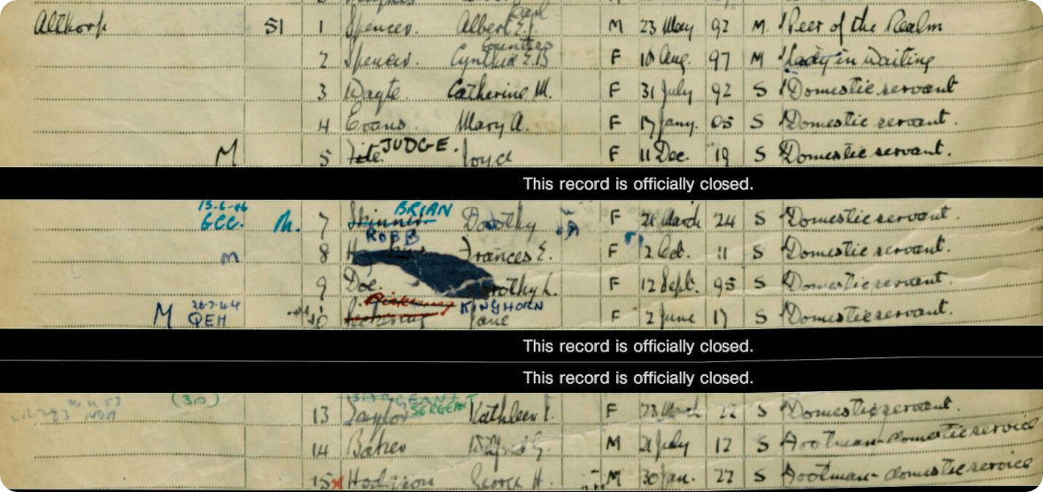 Althorp House in the 1939 register